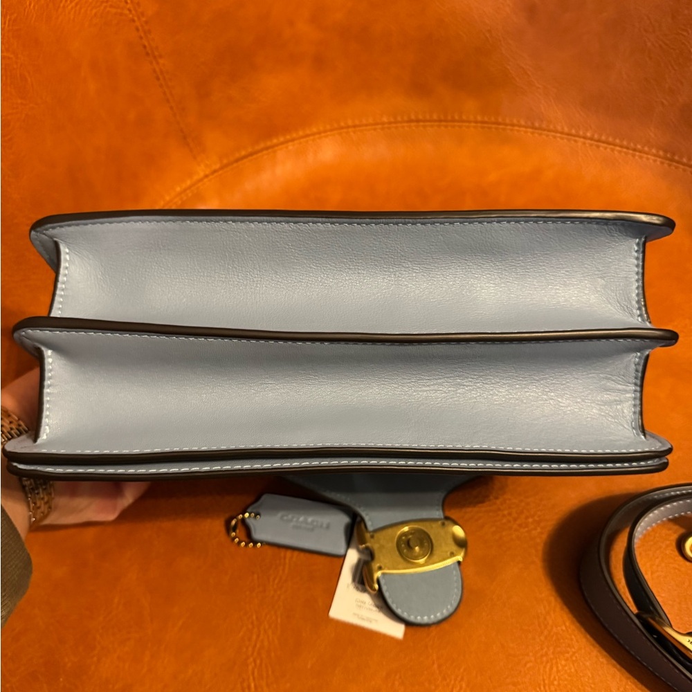 Coach chain tabby shoulder in bluebell and brass. - Picture 8 of 13